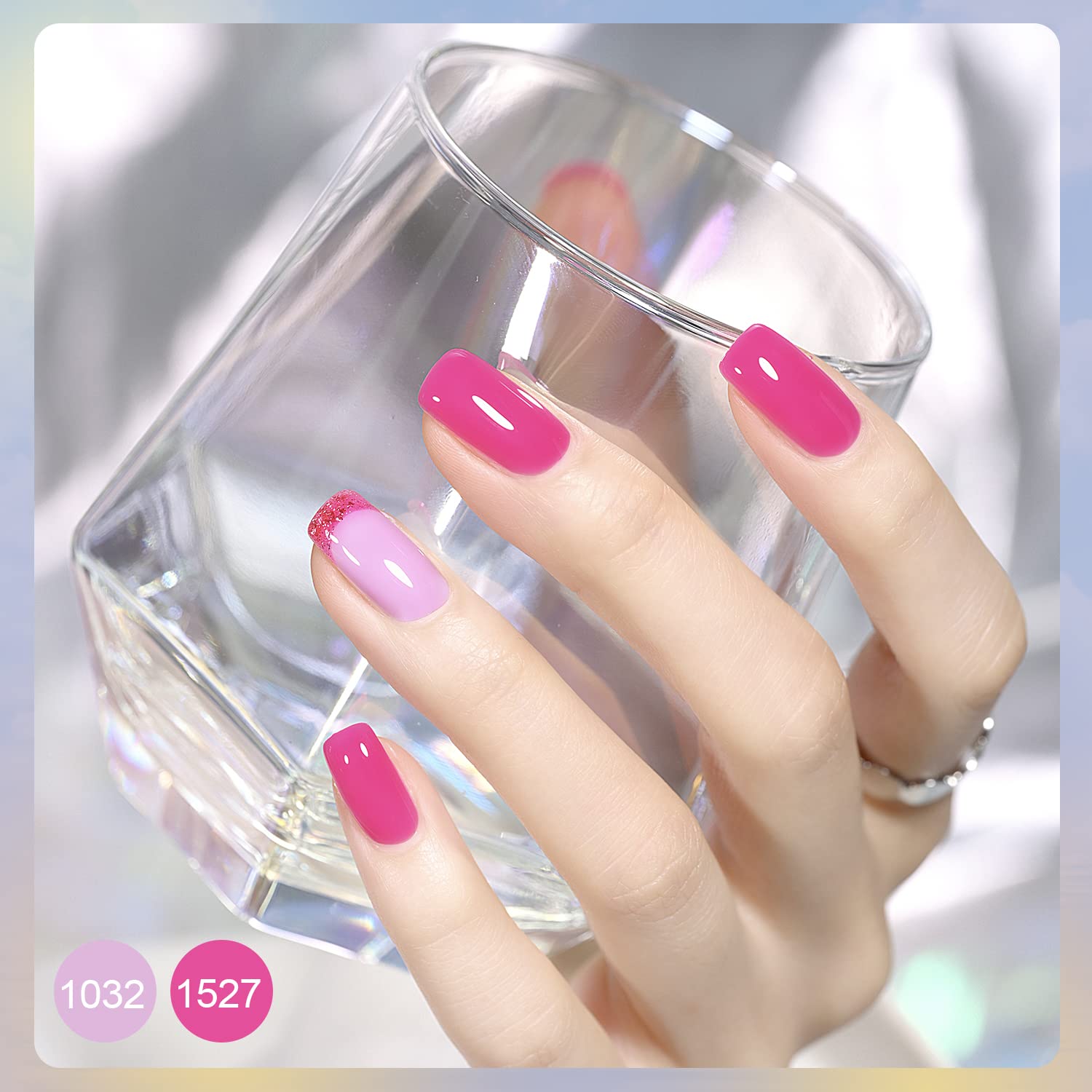 GAOY 42 Pcs Gel Nail Polish Kit, Pink White Red Jelly Nude Colors All Seasons Gel Nail Polish Set with Glossy & Matte Top Coat and Base Coat for Salon and DIY Manicure at Home - Image 3