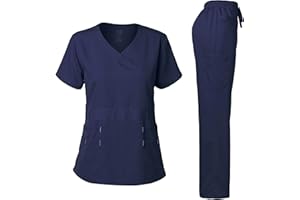 Dagacci Medical Uniform Natural Stretch Premium Women's Scrubs Set Stretch Ultra Soft Top and Pants