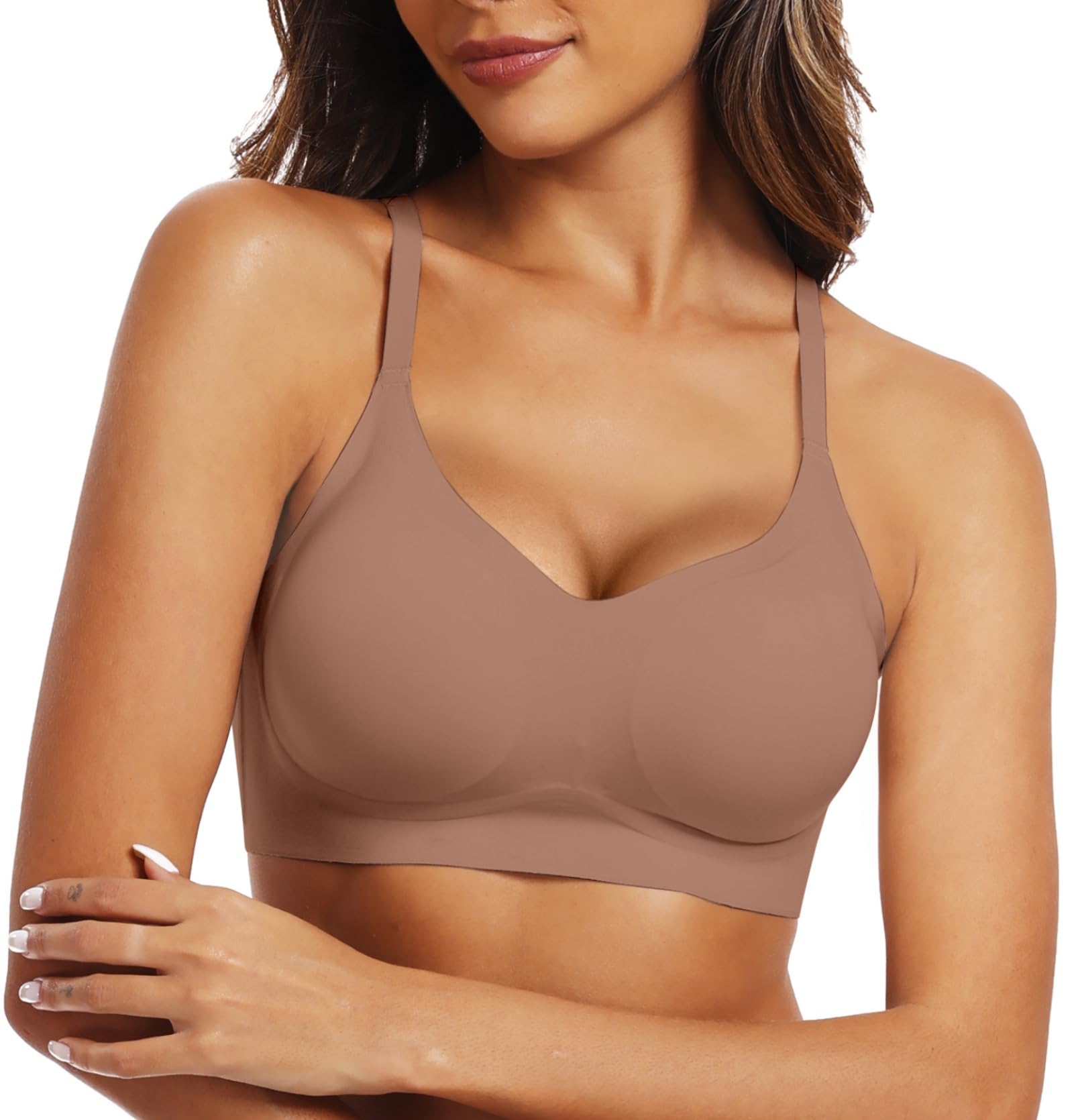 OEAK Womens Wireless Bras Comfortable Push Up Bra No Underwire Bra Full Support Lift Bralette Everyday Seamless Tshirt Bras