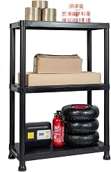 TekBox Garage Storage Shelves Black Plastic 3 4 or 5 Tier Unit view 4