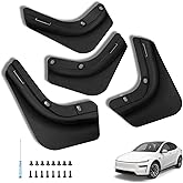 Upgraded Mud Flaps Splash Guards for 2025–2026 Tesla Model Y Juniper No-Drill Direct Fit, All-Weather Protection for Paint & Body Black, Set of 4