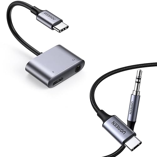 UGREEN USB C to Headphone and Charger Adapter and 3FT USB C