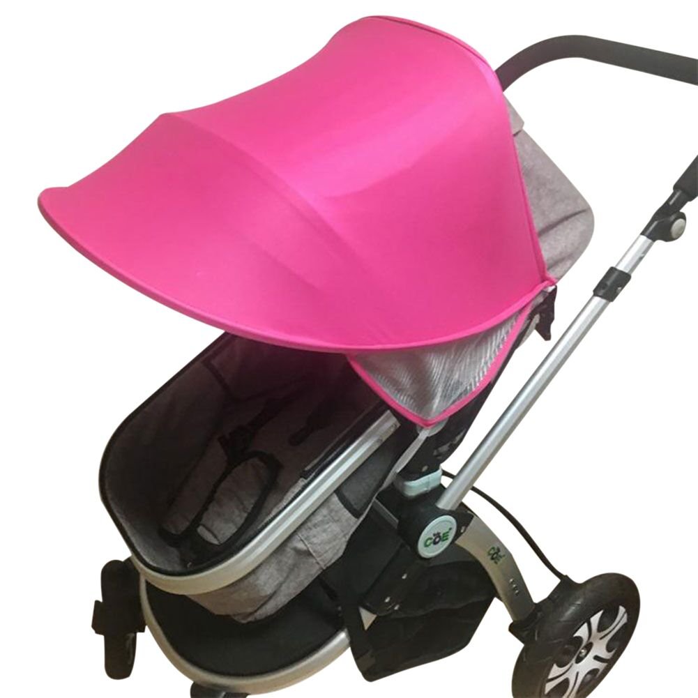 Pram Sun Shade Cover Universal Pushchair Sun Shade Stroller Awning Canopy Pram Sun Parasol Baby Buggy Sun Shield UV Protection Sun Cover Umbrella Windproof Waterproof for Baby Carrycots Carriages