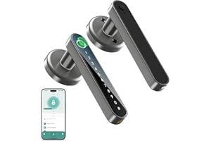 IRONZON Fingerprint Door Lock with Handle Smart Door Lock with Keypad for Home Hotel Office Apartment Bedroom