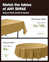 Pureegg Plastic Table Cloth Disposable 10 Pack, 54