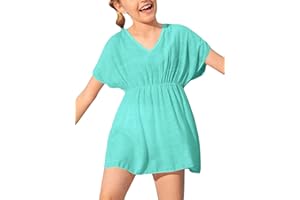 Fommykin Girls Swimwear Cover Ups Kids Beach Bathing Suit Coverups Cute Sweet Bikini Swimsuit Tunic Dress