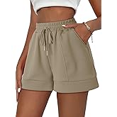 Dokotoo Women's Air Layer Casual Comfy Moisture Wicking Drawstring Shorts with Pockets