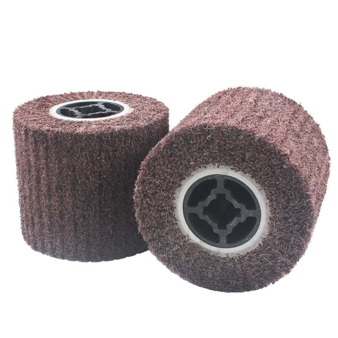 Photo 1 of JUNLIXN 4.5" x 4" Non Woven Abrasive Drawing Drum, 3/4" Quad Keyway Burnishing Wheel for Hand held Polishing Machine 80 Grit Sanding Drum Surface Conditioning Tool (Pack of 2)