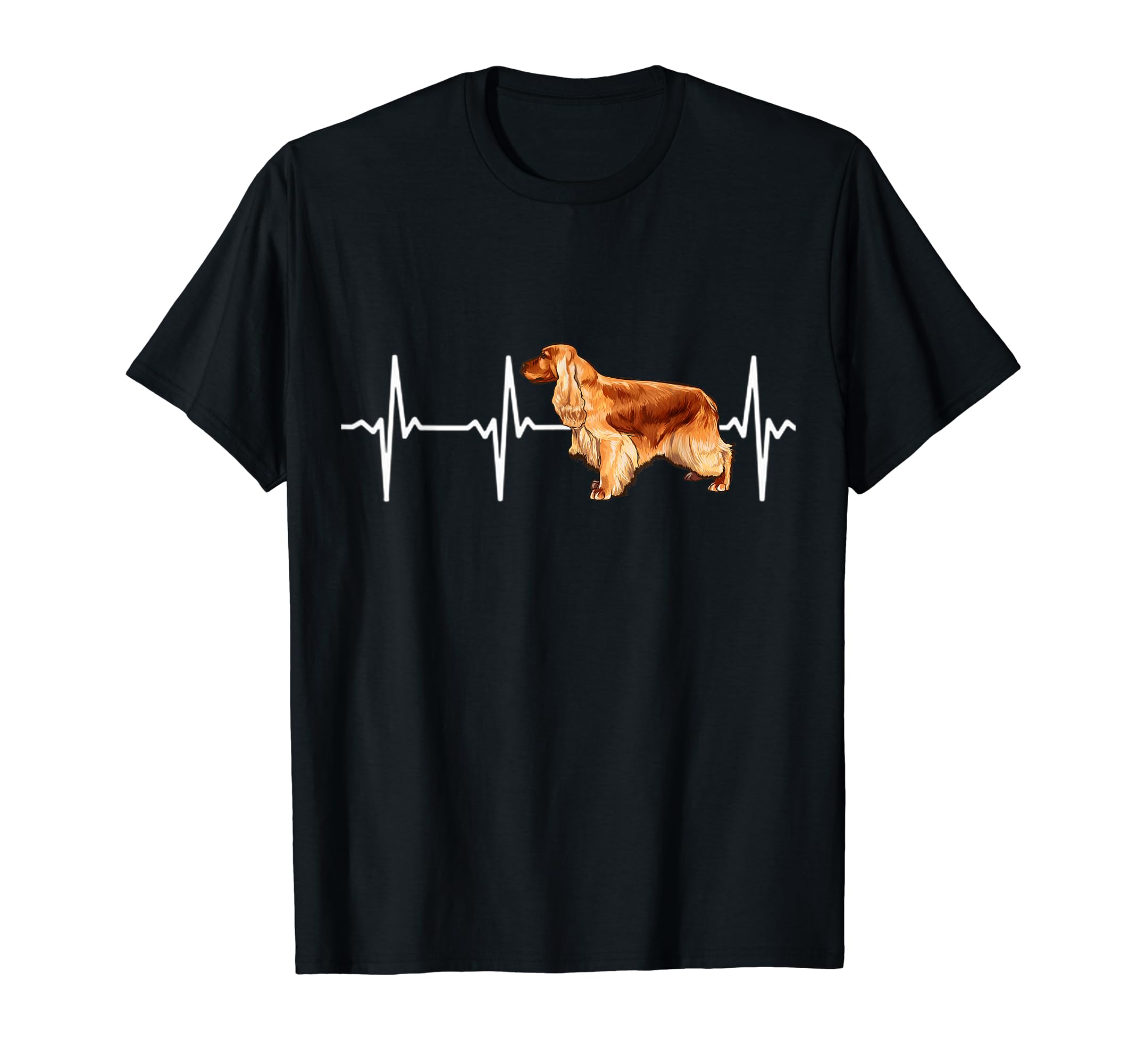English Cocker Spaniel Heartbeat Love My Dog T-Shirt