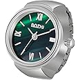 JewelryWe Men Women Finger Watch Stretchy Band Elastic Round Simple Dial Quartz Ring Watches