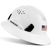 GREEN DEVIL Full Brim Hard Hat Vented Construction Safety Helmet OSHA Approved Cascos De Construccion ABS Work Hardhat for Men&Women 6 Point Adjustable Ratchet Suspension Custom Pattern Design