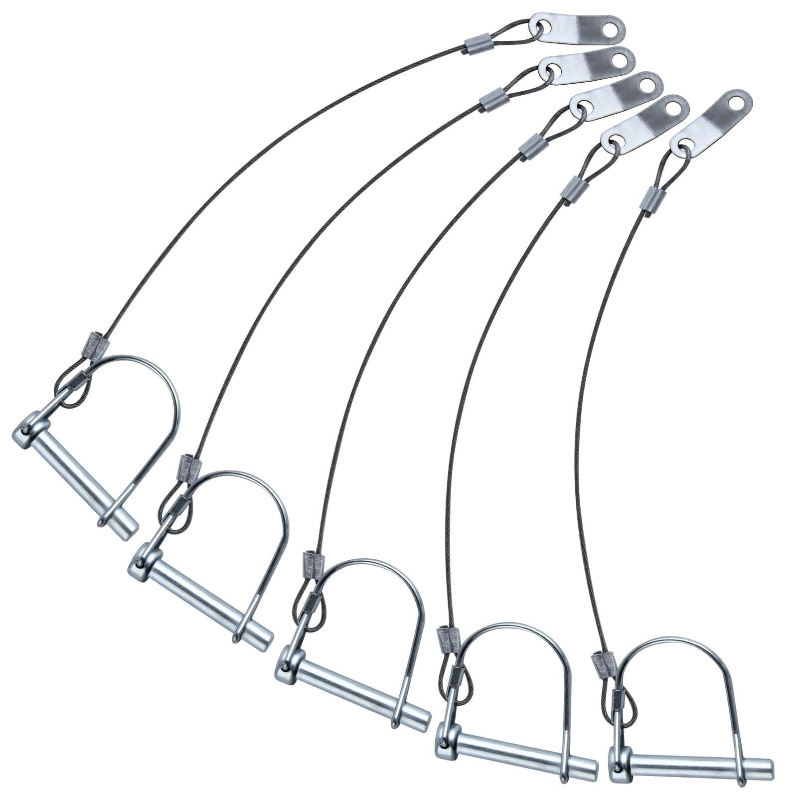 LEONTOOL 5 Pcs Trailer Coupler Pin 5/16-Inch Diameter x 1-3/4-Inch Trailer Hitch Locking Pins with Chain, Wire Shaft Locking Pin Wire Lock Pins for Farm Trailers Wagons Towing Lawn and Hitches