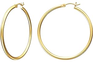 Gacimy Gold Hoop Earrings for Women 14K Real Gold Plated Hoops with 925 Sterling Silver Post pavnud