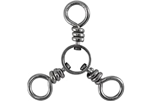 Dr.Fish 50 Pack 3 Way Swivel Fishing Tackle 30-220Lb Catfish Swivels Three Way Rigs Freshwater Saltwater Catfish Tackle