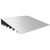 EZ-ACCESS Transitions Modular Entry Ramp, Self Supporting, Aluminum, 6 in | For Home Steps, Door Thresholds, and Sliding Doors, Adjustable Modular Transitions, Walker and Wheelchair Access, 6&rdquo; Rise