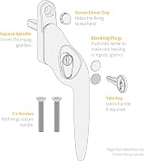 Truly PVC Supplies Yale Quartus Cranked Window Handle White 40mm Spindle Key view 3