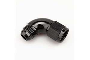 AC PERFORMANCE 90 Degree -10 AN Male to Female Swivel Union Full Flow Elbow Fitting Adapter Aluminum Black