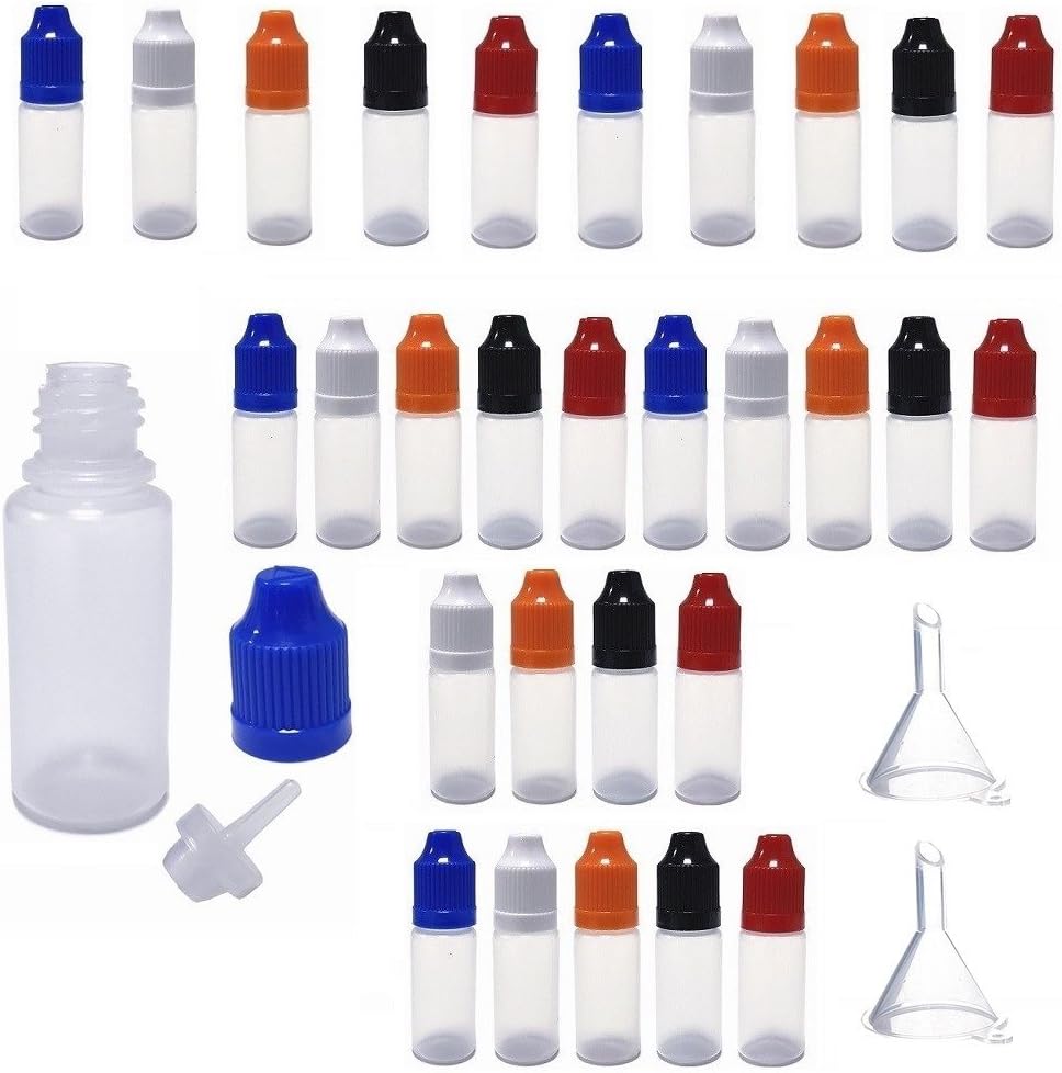 (30 Pack, 20ml) LDPE Dropper Bottle Funnel Eliquid Applicator Squeeze Dropping Bottle with Thin Tip: Home Improvement