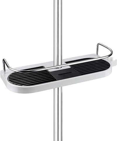 homeasy Shower Shelf No Drilling Bathroom Caddy for 18-25mm Rails