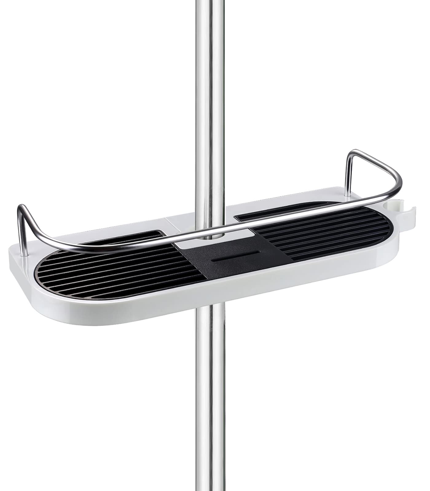 homeasy Bathroom Shower Shelf, Shower Caddy/Tidy No Drilling Shower Holders Storage for Soap Shampoo Shower Rack Hanging with Buckle and Shower Head Hook Suit 19mm-25mm Shower Rail