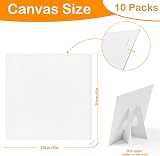 Koncci Canvas for Painting with Paper Holder 10 Pack 20x20 cm Blank Panels view 2