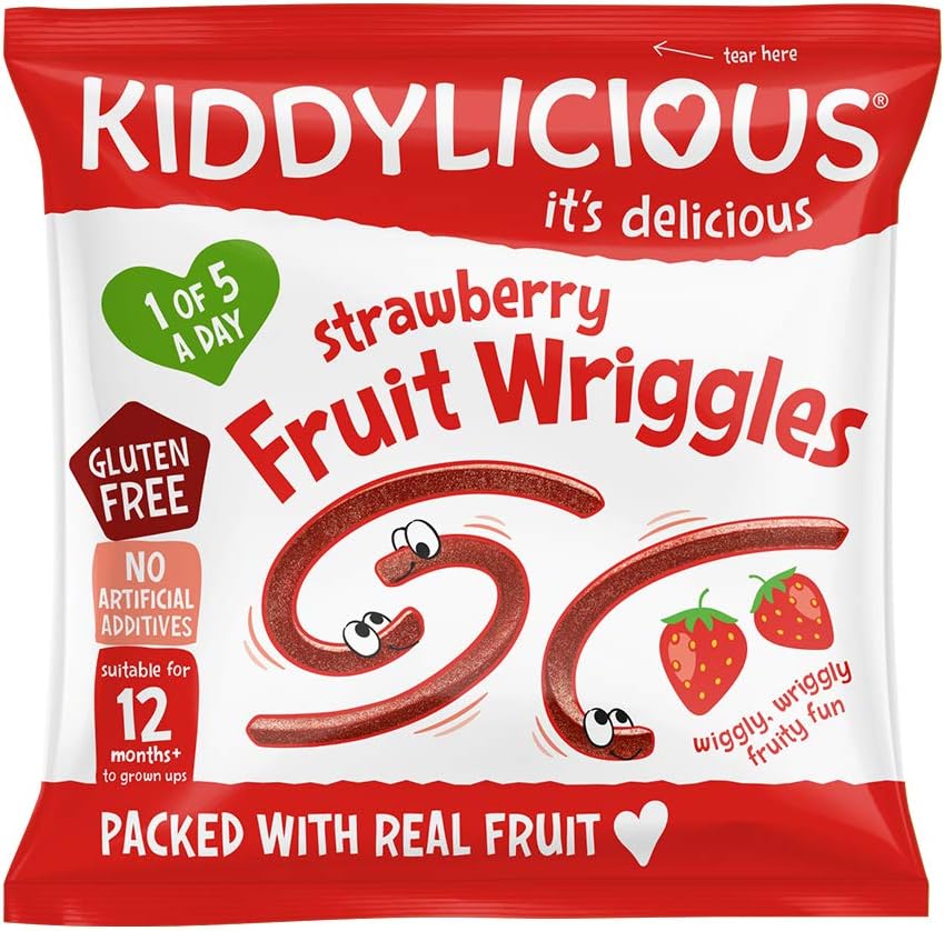 Kiddylicious Strawberry Wriggles - Delicious Real Fruit Treat for Kids - Suitable for 12+ Months - 18 Packs - Image 4