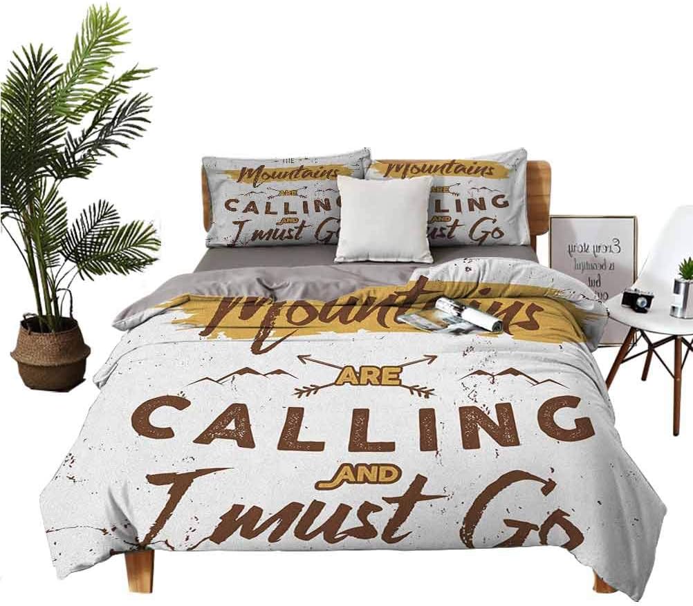 Amazon.com: Adventure 3 Piece Bed Sheet Set Mountains are Calling Quote