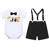 IBTOM CASTLE Baby Boy First Birthday Outfits Short Sleeve One Year Old Romper Shorts 4pcs Summer Cake Smash Clothes Set