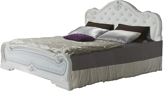 Leuchtmittel Tyron Lackiert Weiss Barock Bett 180 X 200 Cm Amazon De Kuche Haushalt