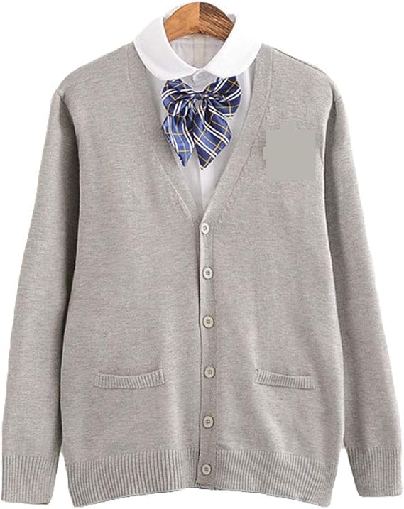 Amazon Co Jp チーアン ｔｉａｎｎ 女子 スクールカーディガン 男の子 前開き ニットカーディガン Vネック セーター 無地 男女兼用 服 ファッション小物