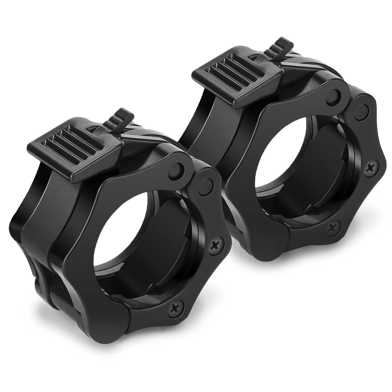 Drado 2-Pack Barbell Clamps 2 Inch Quick Release Olympic Barbell Collars, Nylon Clamps for Workout Weightlifting/Fitness Training(Black)