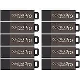 Centon DataStick Pro USB 2.0 Flash Drive Aluminum for PC or Mac 8GB 10 Pack | Lightweight aluminum housing, cap snaps onto back, key ring loop, PC and Mac compatibility, storage and backup, 8GB per drive