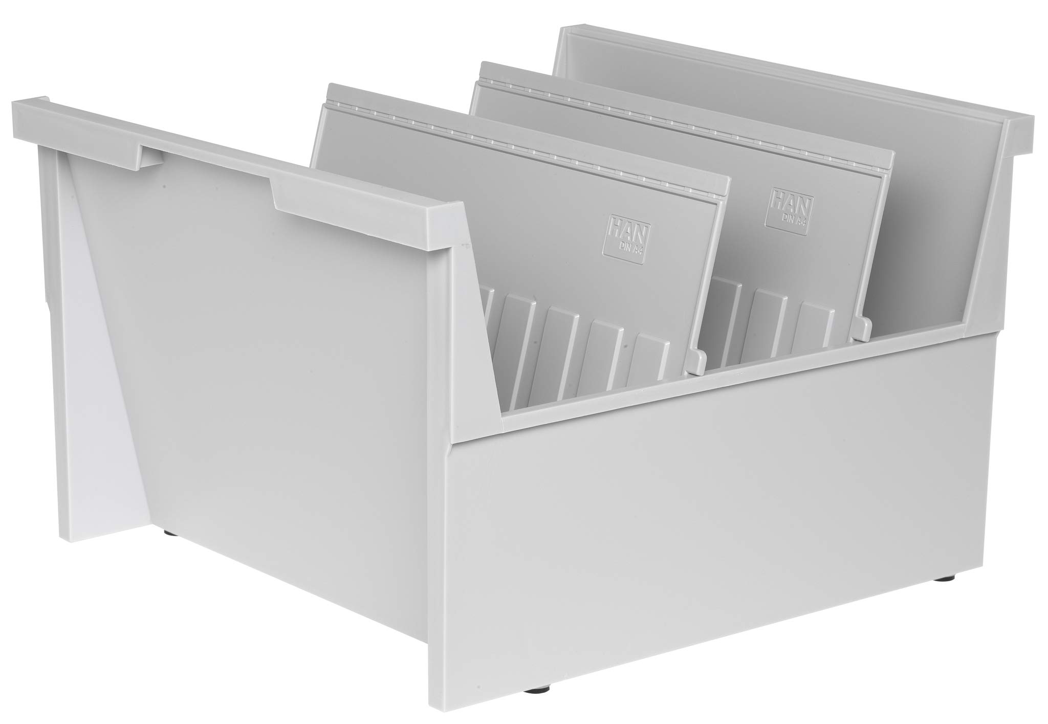 HAN 854-0-11, Suspendable box A4 landscape, for 1,000 cards, with 2 support plates, light-grey