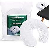 Noverlife 100PCS Disposable Fitted Face Cradle Covers, Non-woven Ultra Soft Massage Face Covers Headrest Covers for Massage T