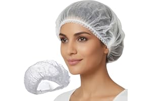 100 pcs Disposable Hair Nets, 21"Disposable Bouffant Caps Hair Nets Food Service, Non-Woven Elastic Disposable Hair Cover for