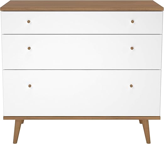Amazon Com 3 Drawer Storage Organizer For Bedroom White Walnut
