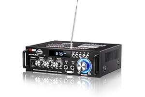 HZERO Bluetooth Stereo Amplifier for Home Speakers 600W Stereo Receiver 2 CH Audio AMP with Remote Control 12V / 110V