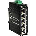 Centopto Mini Industrial 5 Ports Gigabit PoE Switch - Hardened RJ45 10/100/1000Mbps 802.3at 30W/Port Ethernet Din Rail Mount PoE+ Unmanaged 10Gbps Switching Capacity