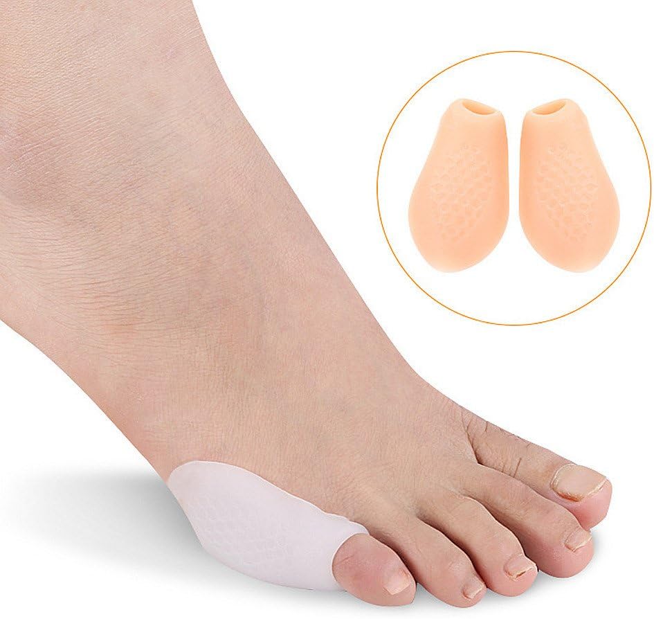 PAMIER 4 Pairs Foot Care Little Toe Finger Protector Separator Orthopedic Bunion Protector Pads Soft Silicone Gel Relief Pain Foot Cushion(White)