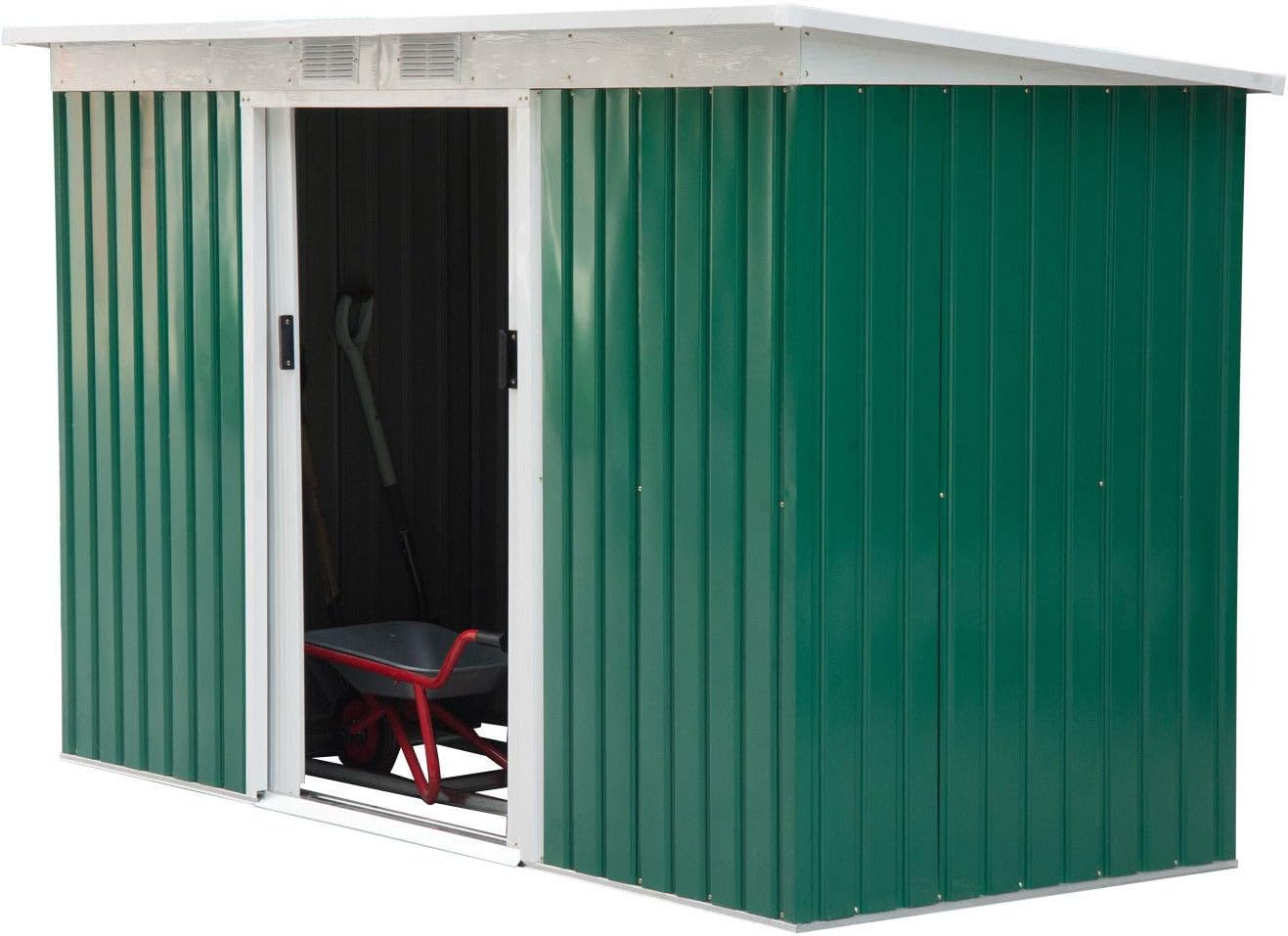 Safe from Sunlight and rain Outdoor Garden Storage Shed Steel Garage Tool Utility House Backyard Lawn 9'x4'