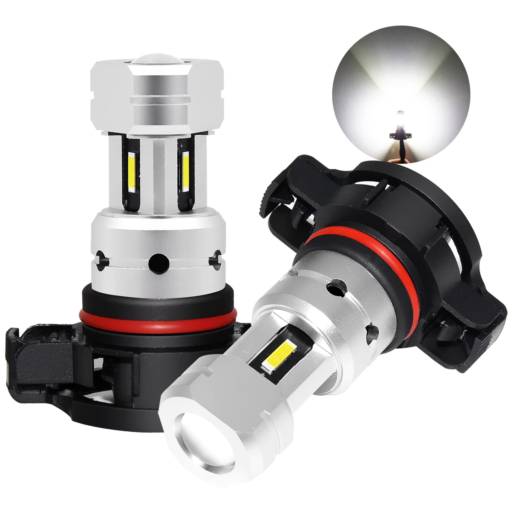 Photo 1 of PHINLION 2504 PSX24W LED Fog Light Bulbs, 3800 Lumens Super Bright CSP 12276 Front DRL Daytime Running Lights for Car Truck, 6000K Xenon White