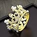 JANOU Mini Crown Cake Topper Crystal Pearl Tiara Children Hair Ornaments for Wedding Birthday Party Cake Decoration (Gold)