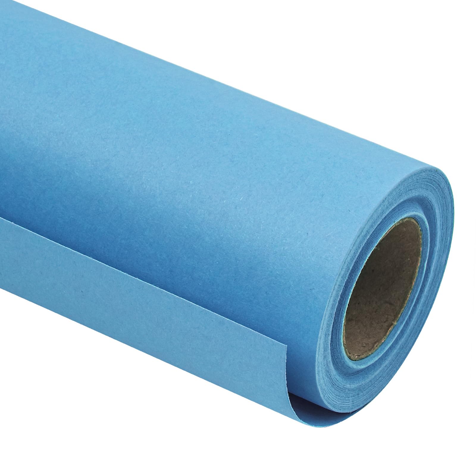 Photo 1 of RUSPEPA Light Blue Kraft Wrapping Paper Roll, 17.5"x 393"(32.8'), Recyclable Blue Art Gift Wrap Paper for Birthday Gift Wrapping, Table Covering, DIY Crafting, Baby Shower Bouquet Flower, 80GSM