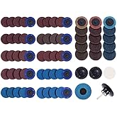 S SATC 2 Inch Sanding Discs 70PCS Die Grinder Sanding Disc with 1/4" Holder for Die Grinder Surface Conditioning Disc for Burr Finish Rust Paint Removal