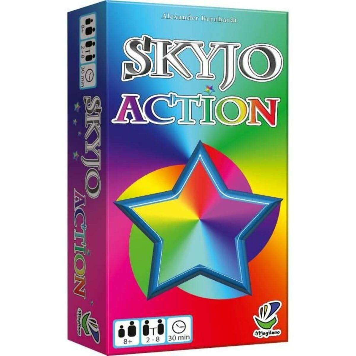 SKYJO Action Card Game - Magilano - 2-8 Players - Age 8+ - Strategy Game - Portable - Multicoloured Cards - French Language