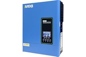 Aninerel 3000W Hybrid Inverter, 24Vdc to 110Vac Solar Inverter Charger Built-in 80A MPPT Controller, Pure Sine Wave PV Power Converter, Supports Battery-Less or AGM Lithium Battery