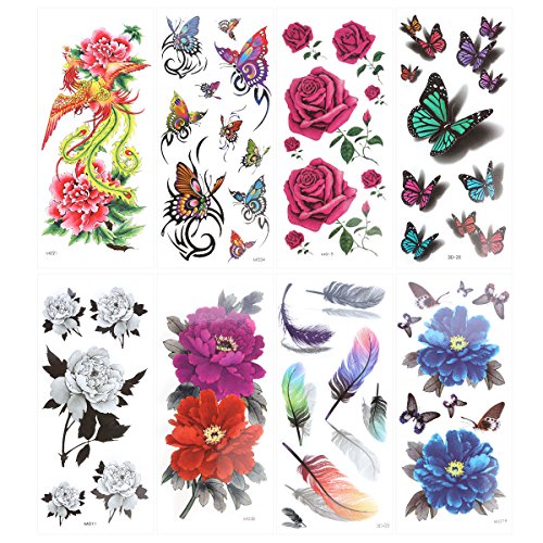 Temporary 8 Sheets Supplies Long Lasting for Women