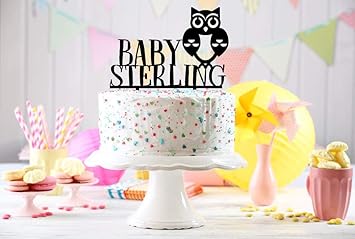 Amazon Com Personalized Baby Shower Cake Topper Welcome Baby Owl