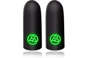 JUNFAMILEE 2Pcs Black Game Fingertip Gloves for Sweatproof Anti-Slip Finger Sleeve Breathable Gaming Finger Cover Thumb Gloves for Mobile Gaming Grip Pain-Relief Mobile Phone Gaming Finger, Gaming Accessories