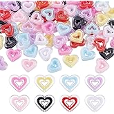 CRAFTYMELODY 80Pcs Acrylic Heart Beads 8 Colors Transparent Love Spacer Beads 23mm Crystal Assorted Pastel Loose Beads Bulk for Bracelet Necklace Earring Jewelry Making DIY Craft Decoration